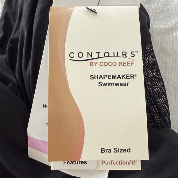 Contours by Coco Reef Shapemaker Black One Piece Swimsuit Size 8/32C/D NWT - Picture 4 of 16